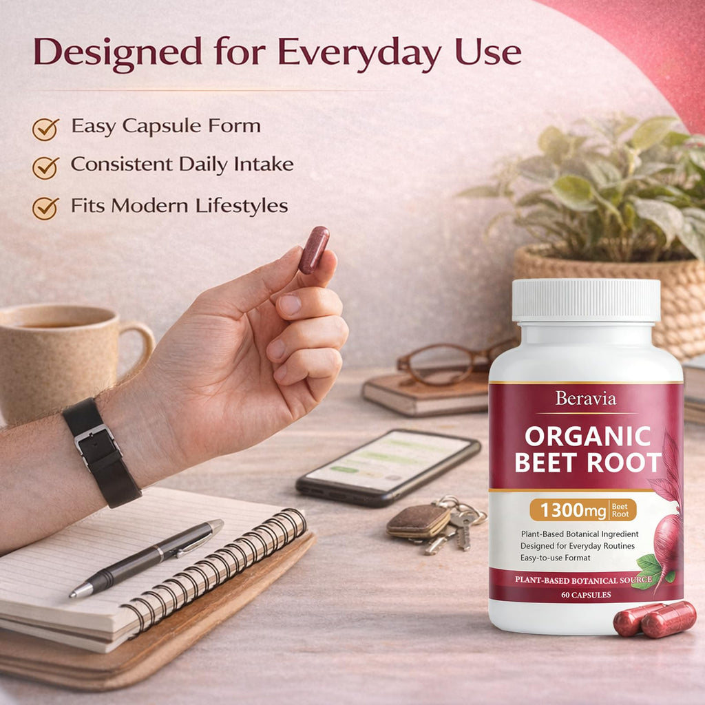 Organic Beet Root Capsules 1300 mg 60 Capsules A9848