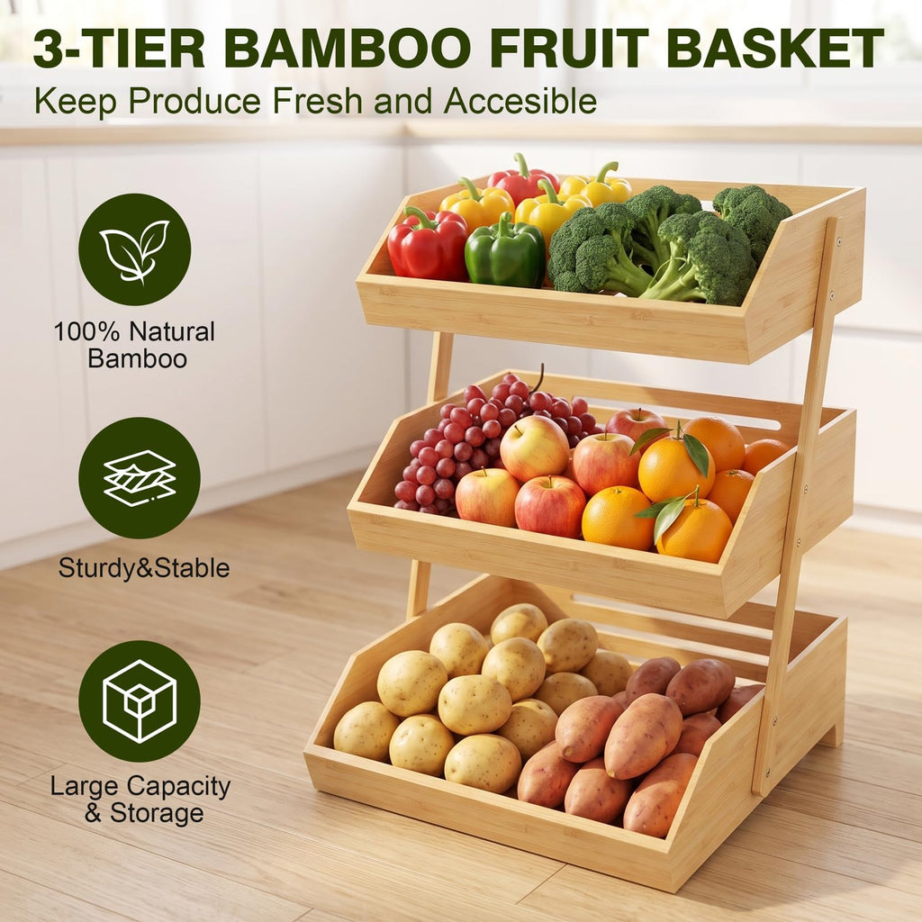 3 Tier Bamboo Fruit Basket S184956