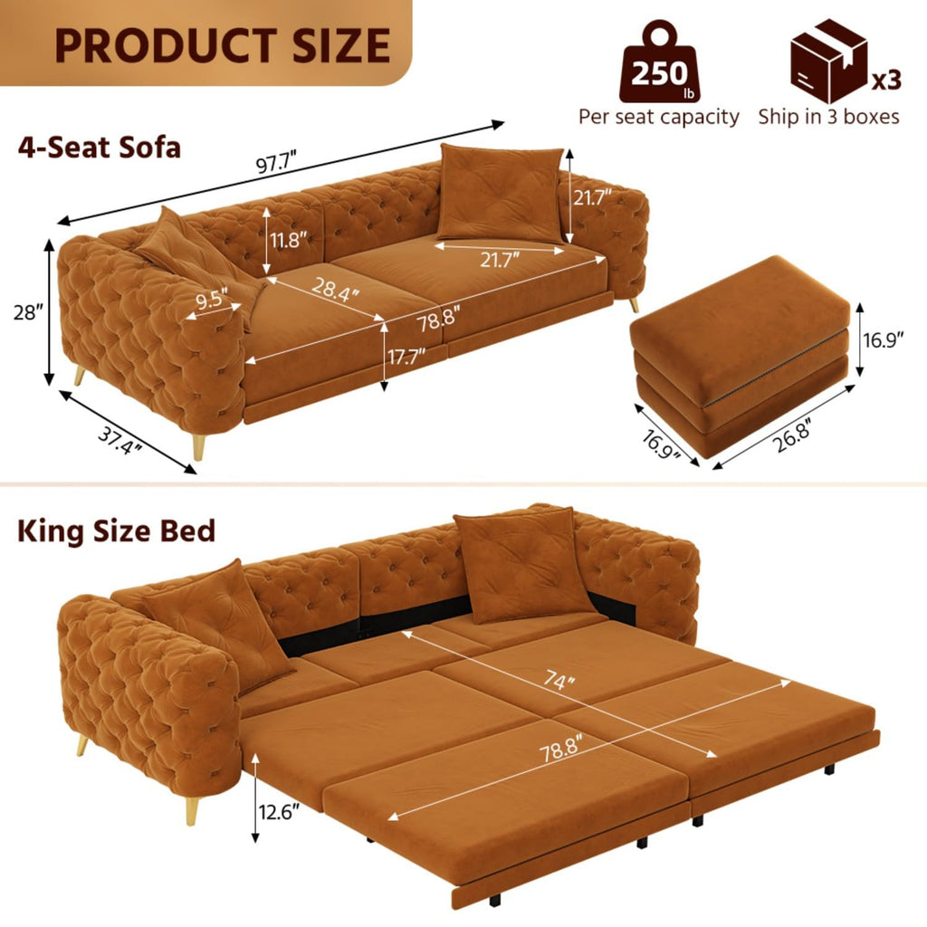 Convertible Sleeper Sofa with Ottoman G72208