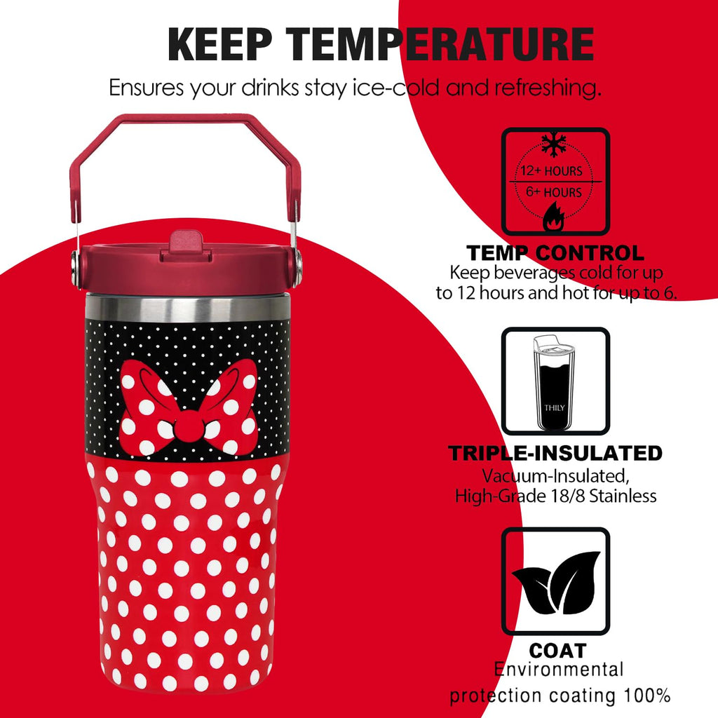 Cartoon Mouse 20 Oz Tumbler with Lid & Flip Straw Y398870