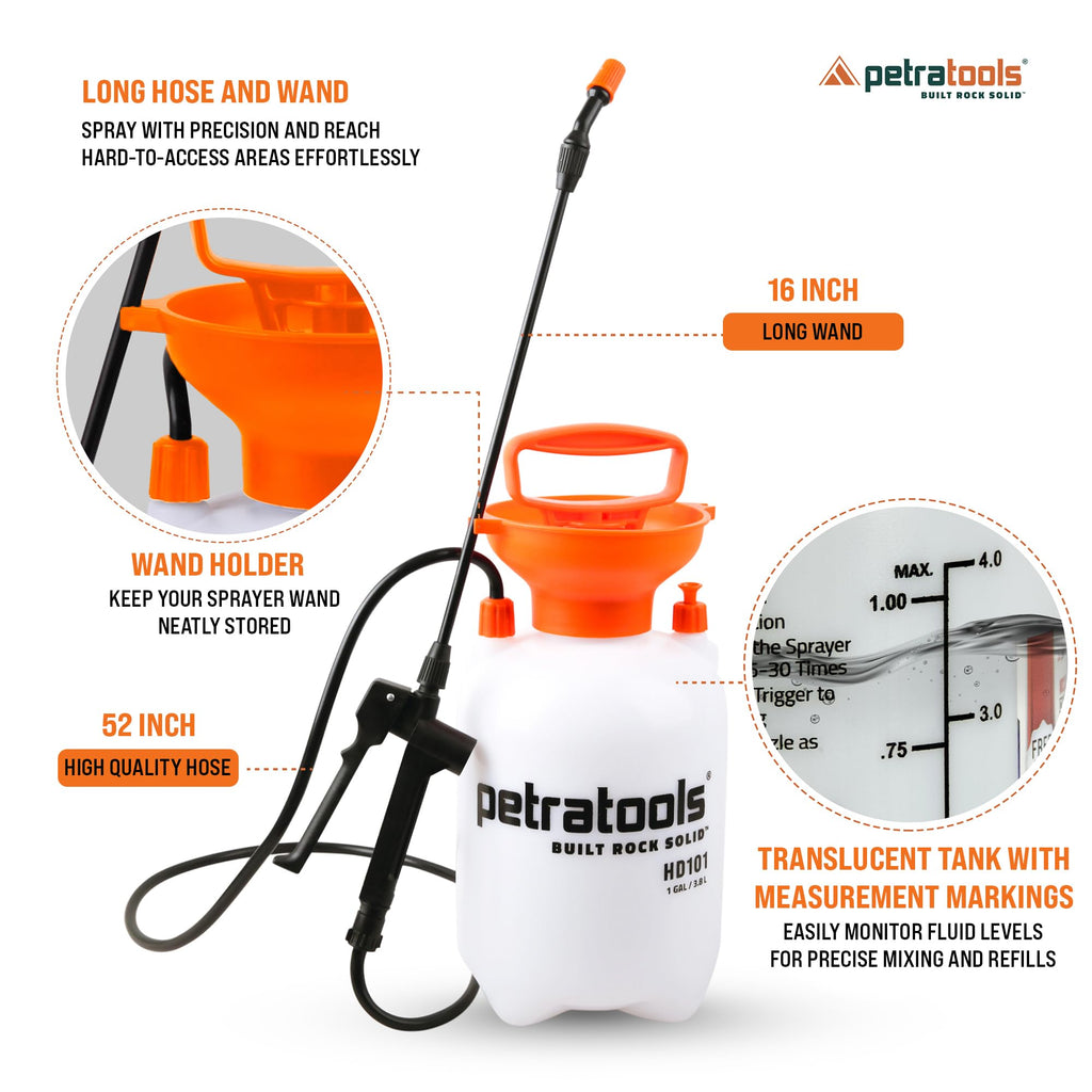 1 Gallon Garden Pump Sprayer with 52-in Hose & 2 Nozzles I758