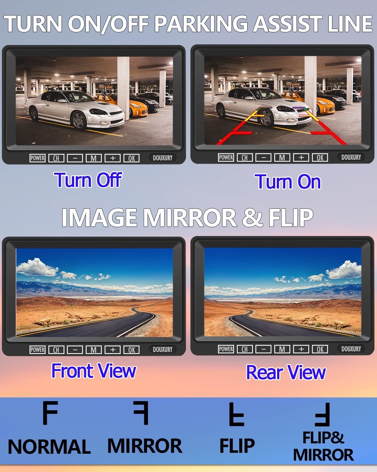1080P Wireless Backup Camera System with 7'' Monitor IP69K Waterproof Y578