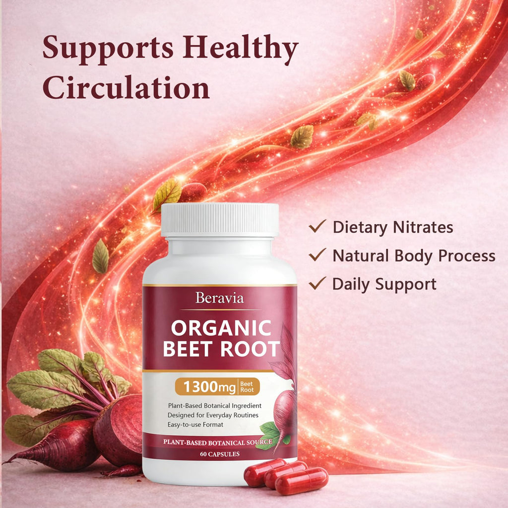 Organic Beet Root Capsules 1300 mg 60 Capsules A9848
