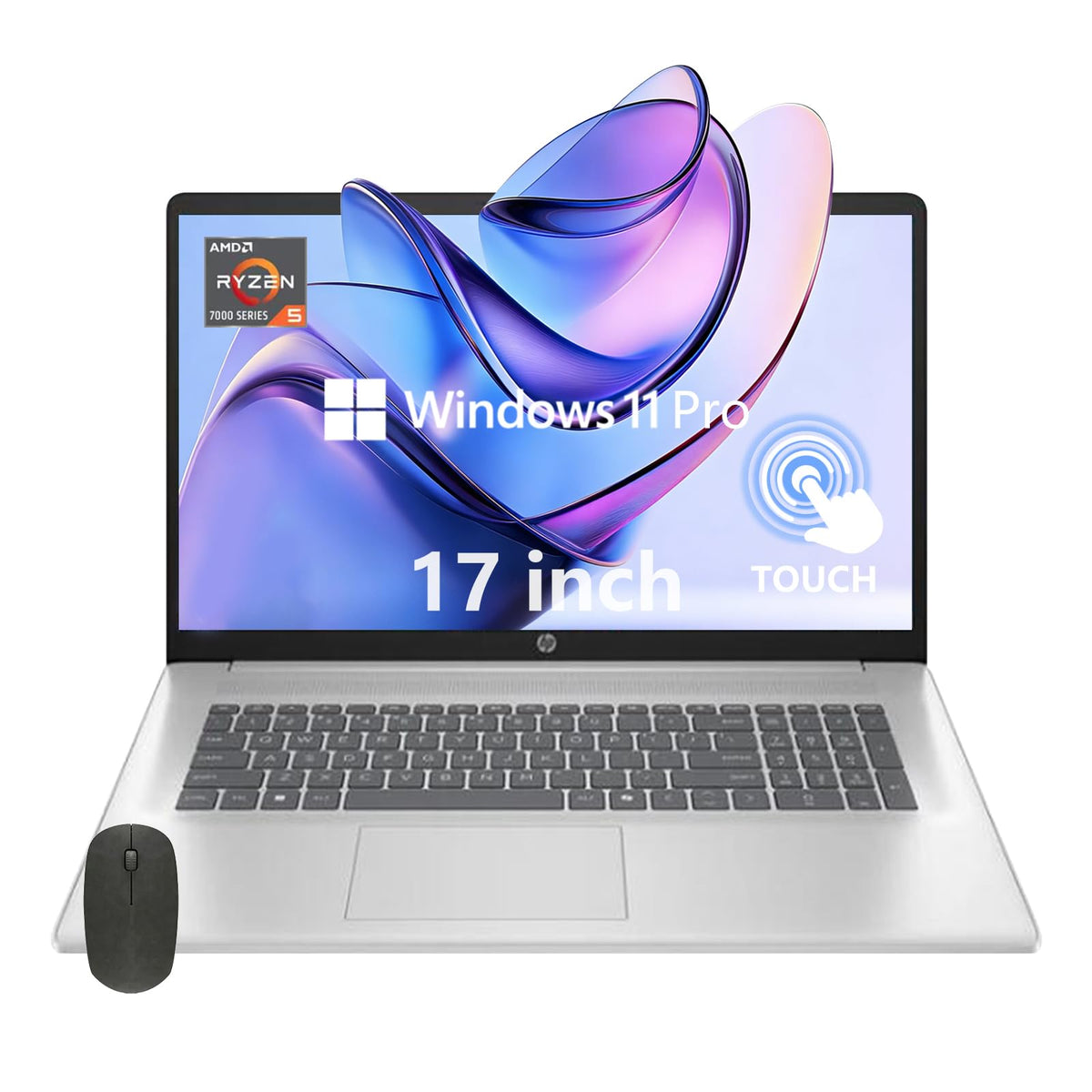 17.3" Touch Screen Laptop, 32GB RAM, 1TB SSD, AMD Ryzen 5, Windows 11 Pro, Silver X500803