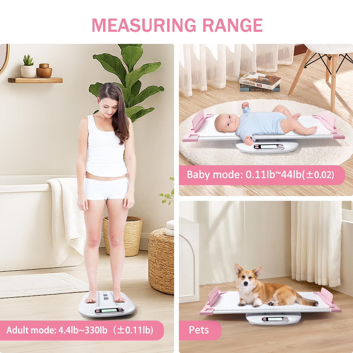 Portable Digital Pet Scale with Height Markings V931