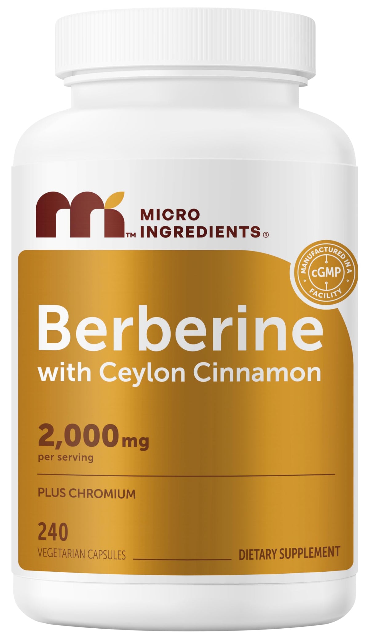 Berberine with Ceylon Cinnamon 2,000 mg 240 Vegetarian Capsules W756281