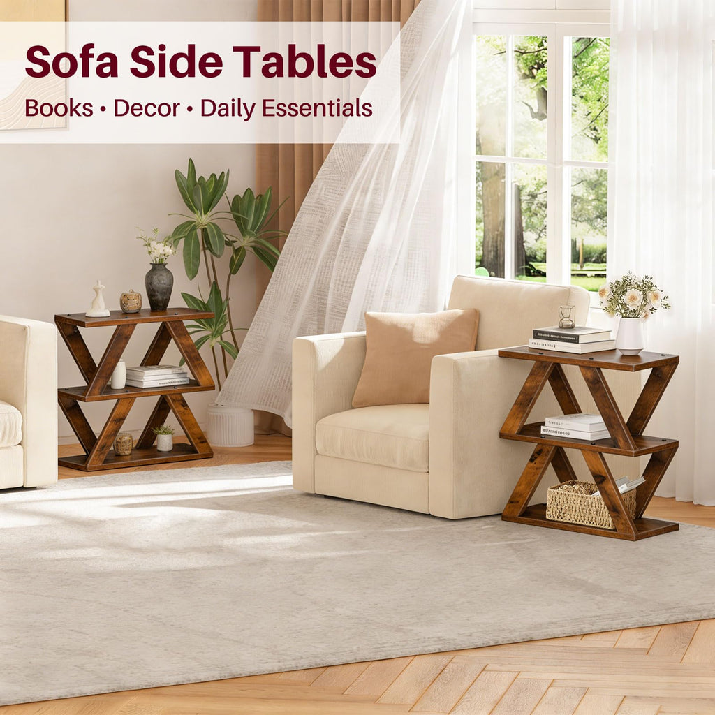 3 Tier Side Table with Storage Shelves C700