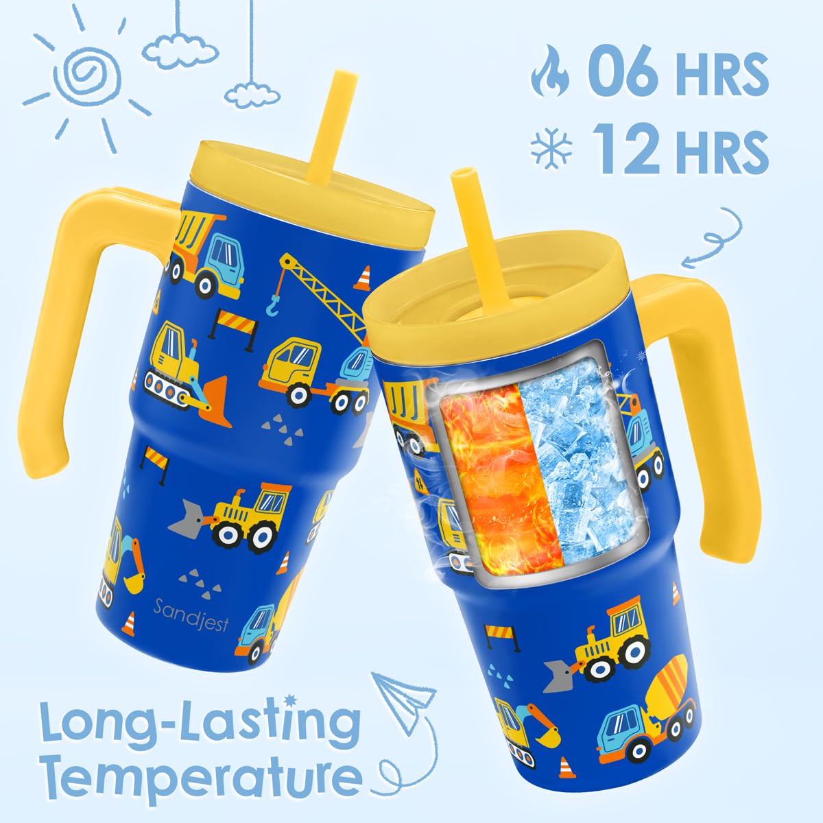 20oz Insulated Stainless Steel Tumbler with Handle and Straw Lid A49032