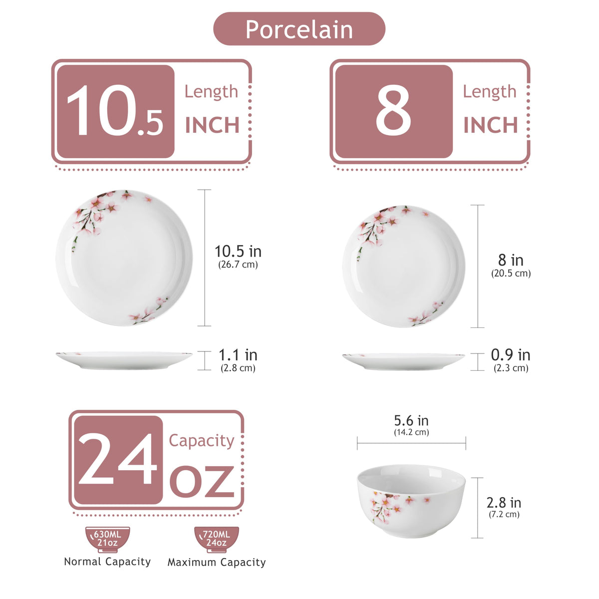 Porcelain 12 Piece Dinnerware Set U45034