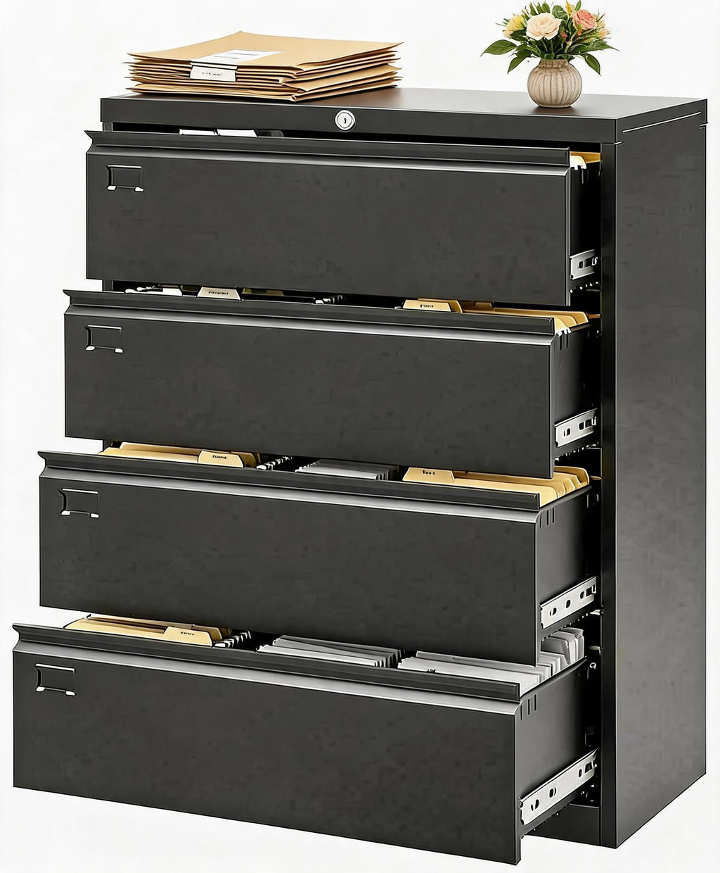 4 Drawer Metal File Cabinet with Lock J7247