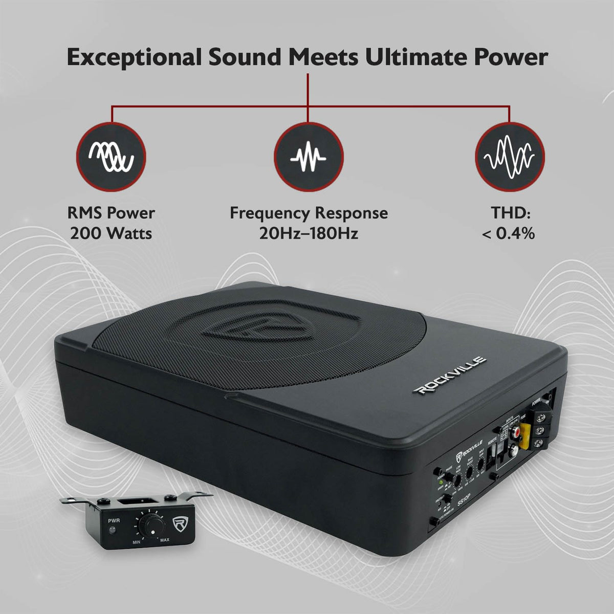 10" Slim Under-Seat Powered Car Subwoofer Q39596