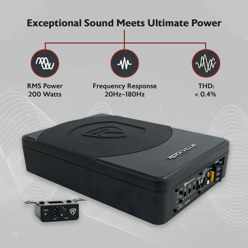 10" Slim Under-Seat Powered Car Subwoofer Q39596