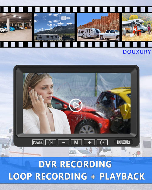 1080P Wireless Backup Camera System with 7'' Monitor IP69K Waterproof Y578