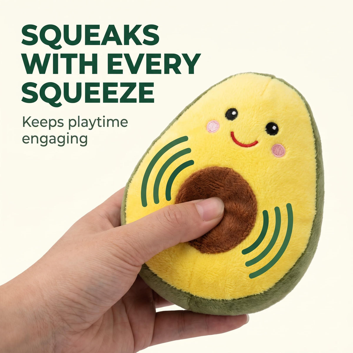 Squeaky Plush Avocado Dog Chew Toy O92526