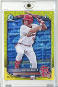 2025 Bowman Chrome JJ Wetherholt #BCP22 /75 Yellow Refractor Rookie Baseball Card C64307