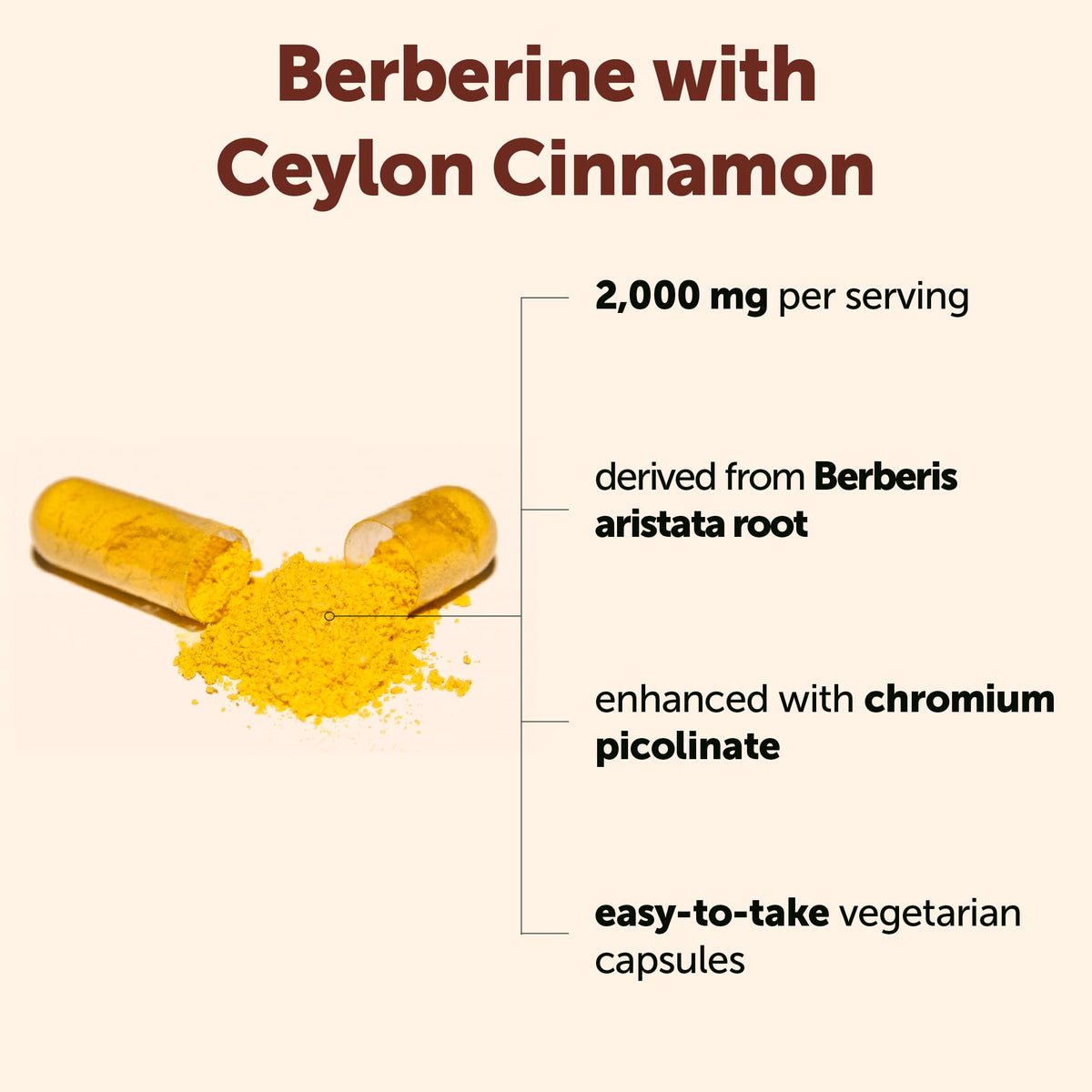 Berberine with Ceylon Cinnamon 2,000 mg 240 Vegetarian Capsules W756281