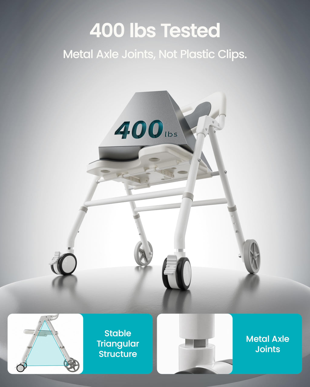 Foldable Rolling Shower Chair with Arms and Back A169060