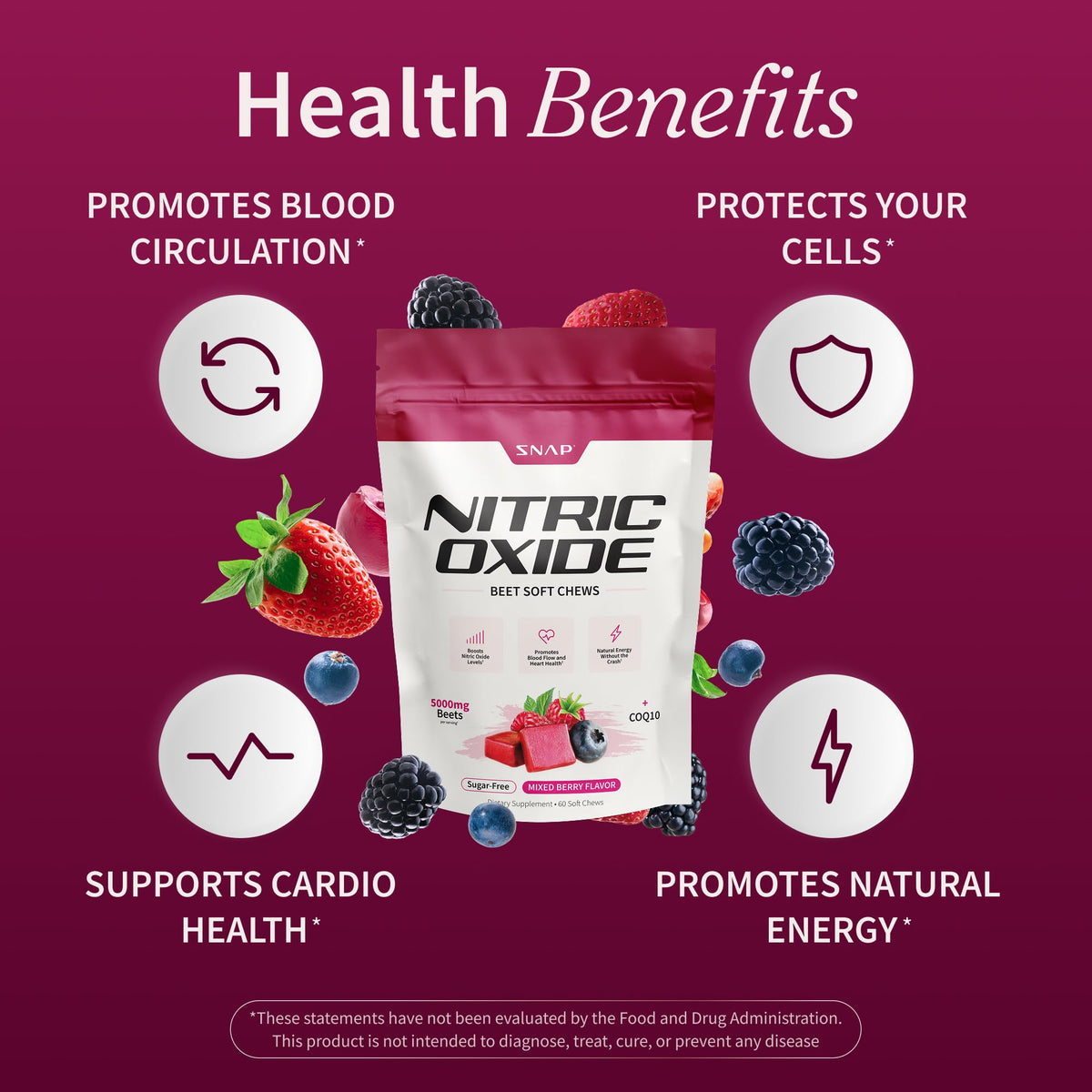 Nitric Oxide Beet Root Soft Chews + Booster Bundle, 60 Soft Chews + 90 Capsules B1511