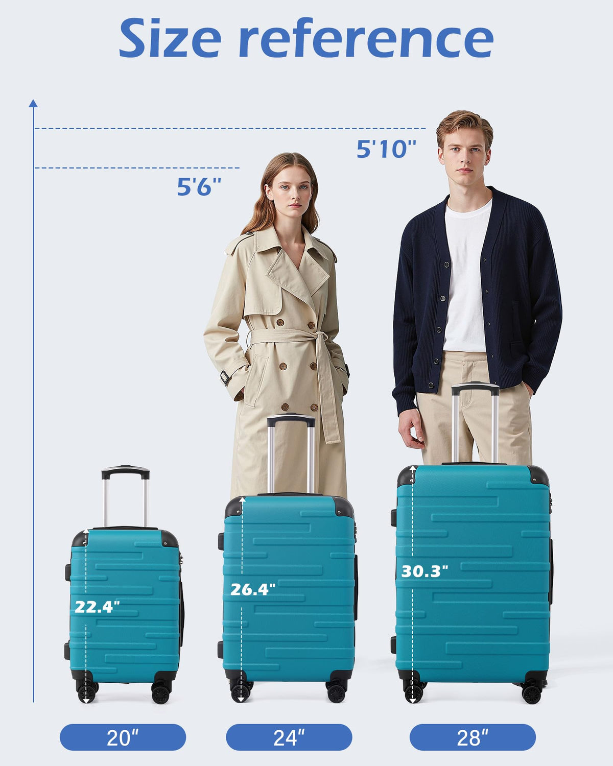 Hardside ABS Luggage with TSA Lock and Spinner Wheels A63874
