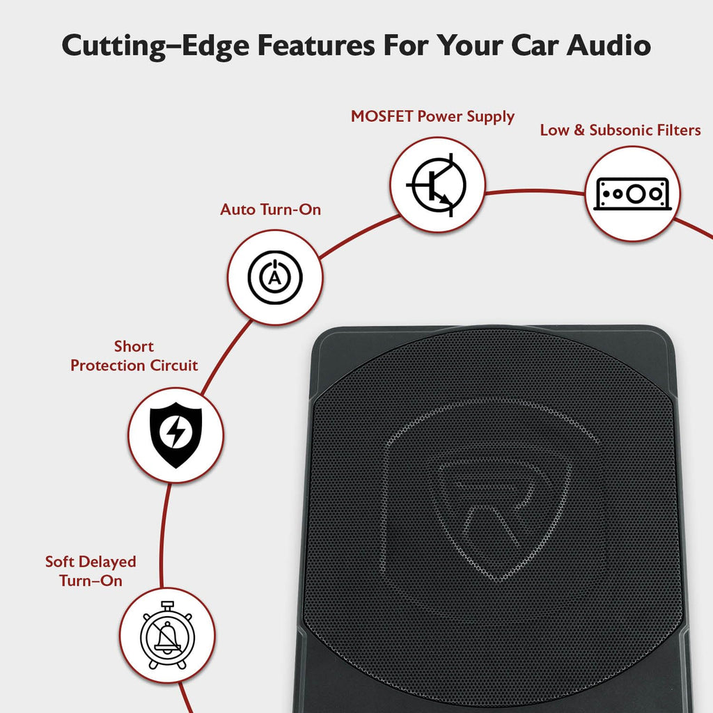 10" Slim Under-Seat Powered Car Subwoofer Q39596