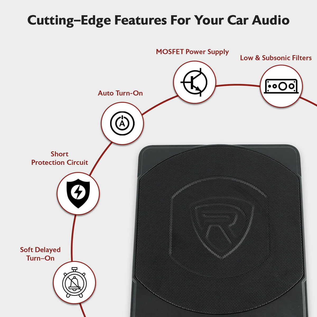 10" Slim Under-Seat Powered Car Subwoofer Q39596