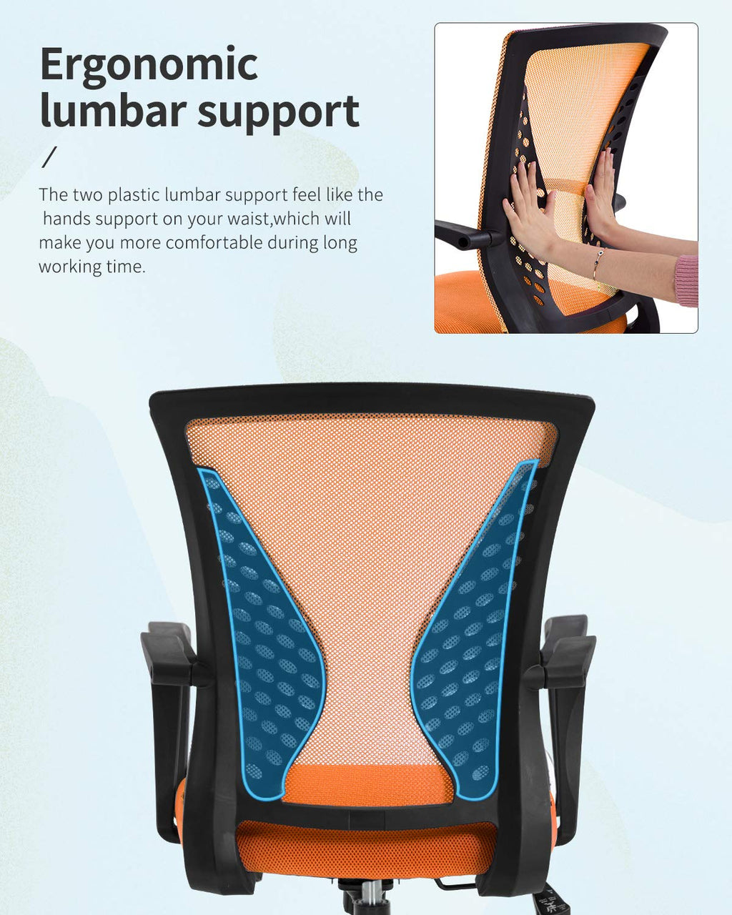 Mid Back Office Chair with Lumbar Support S1328