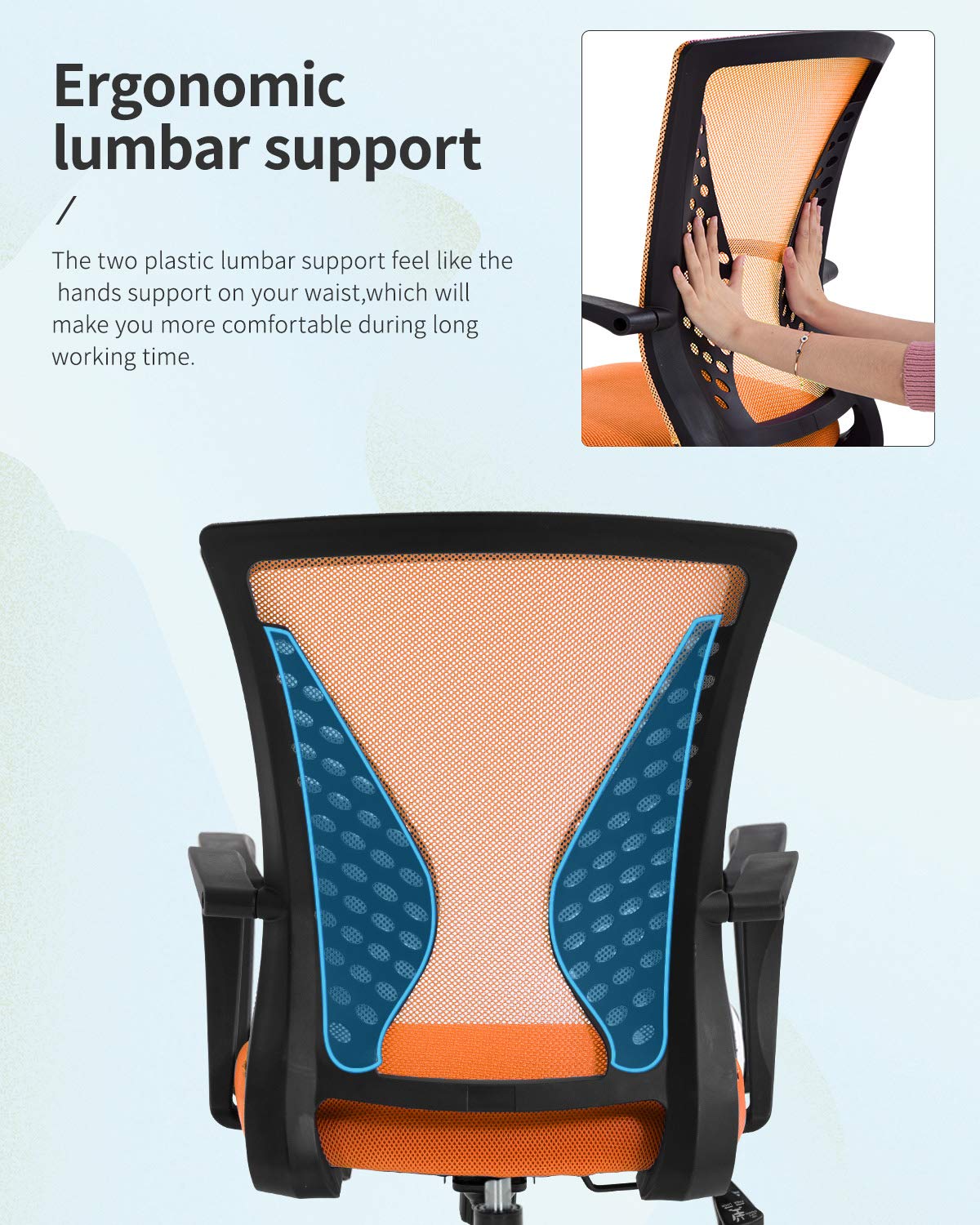 Mid Back Office Chair with Lumbar Support S1328