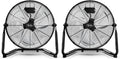 18 Inch 3-Speed High Velocity Metal Industrial Floor Fans Black 2 Pack X92582