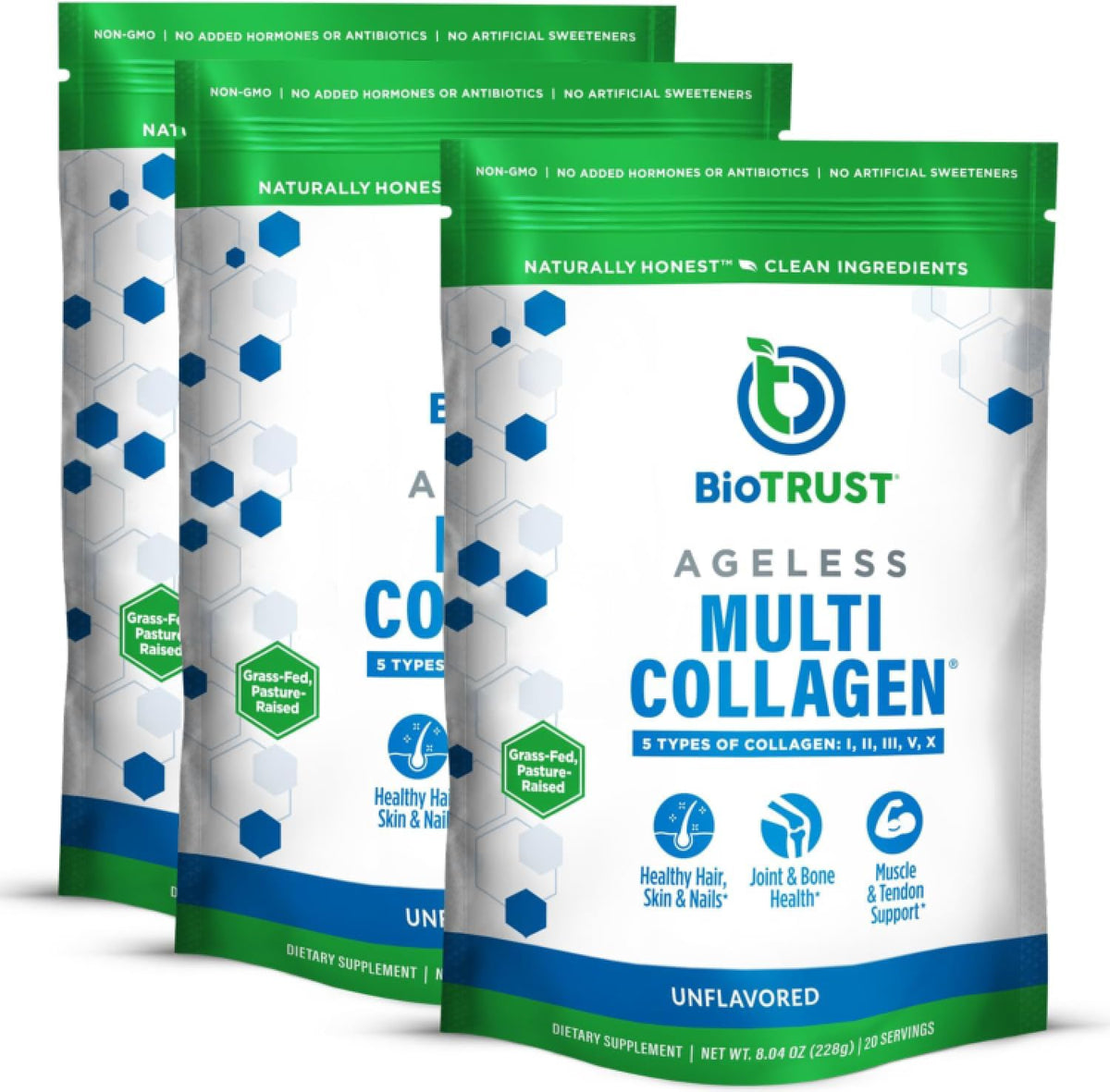 Unflavored Hydrolyzed Collagen Peptides Powder 3 Pack U738726