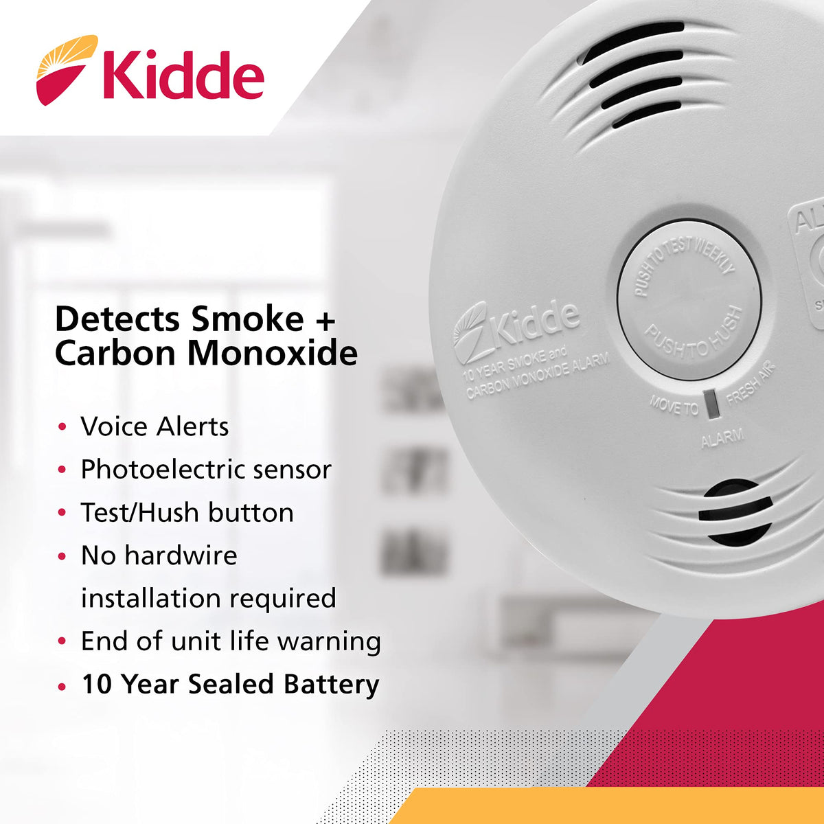 Smoke & Carbon Monoxide Alarm with Voice Warning A193355
