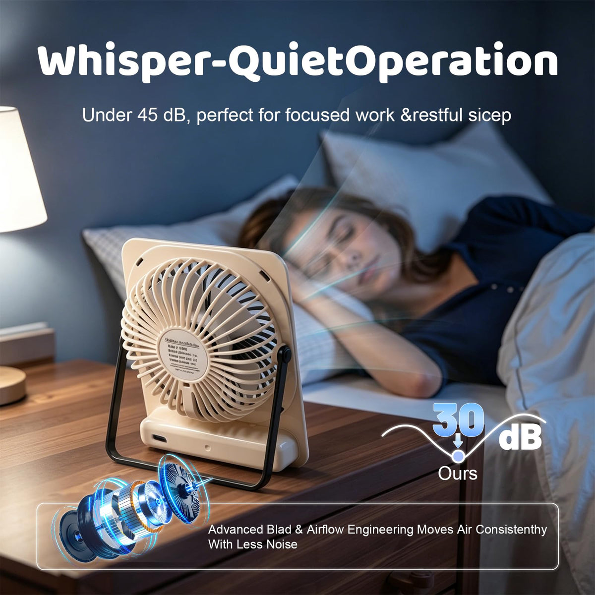 Portable Battery Operated USB Rechargeable Mini Personal Fan X443732