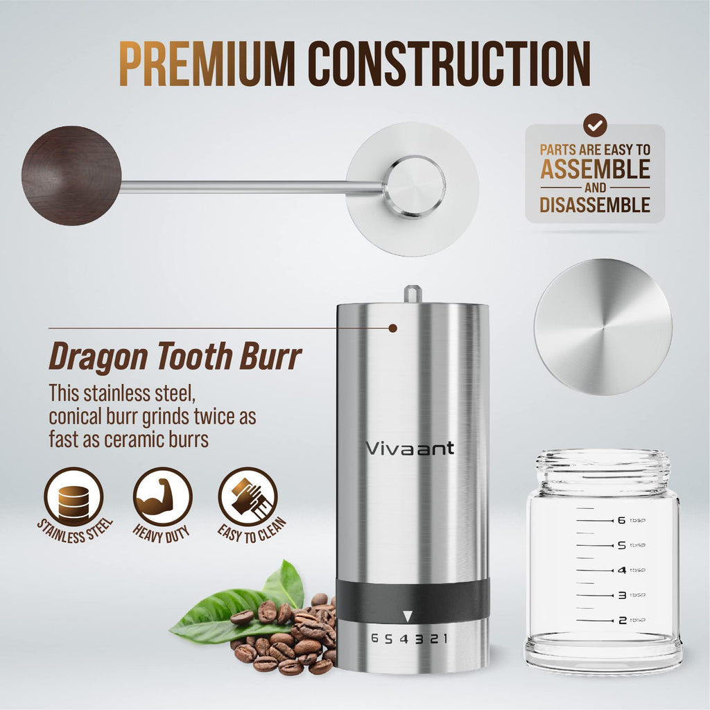 Manual Coffee Grinder Stainless Steel Conical Burr Mill B157