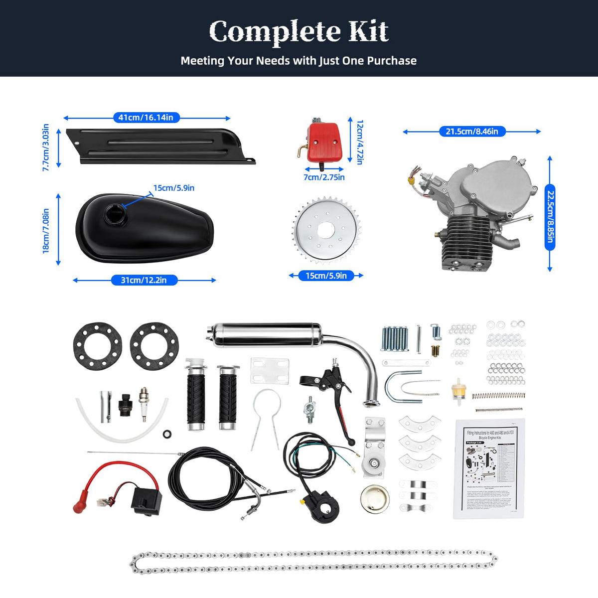 2 Stroke 100cc Bicycle Engine Kit T15938