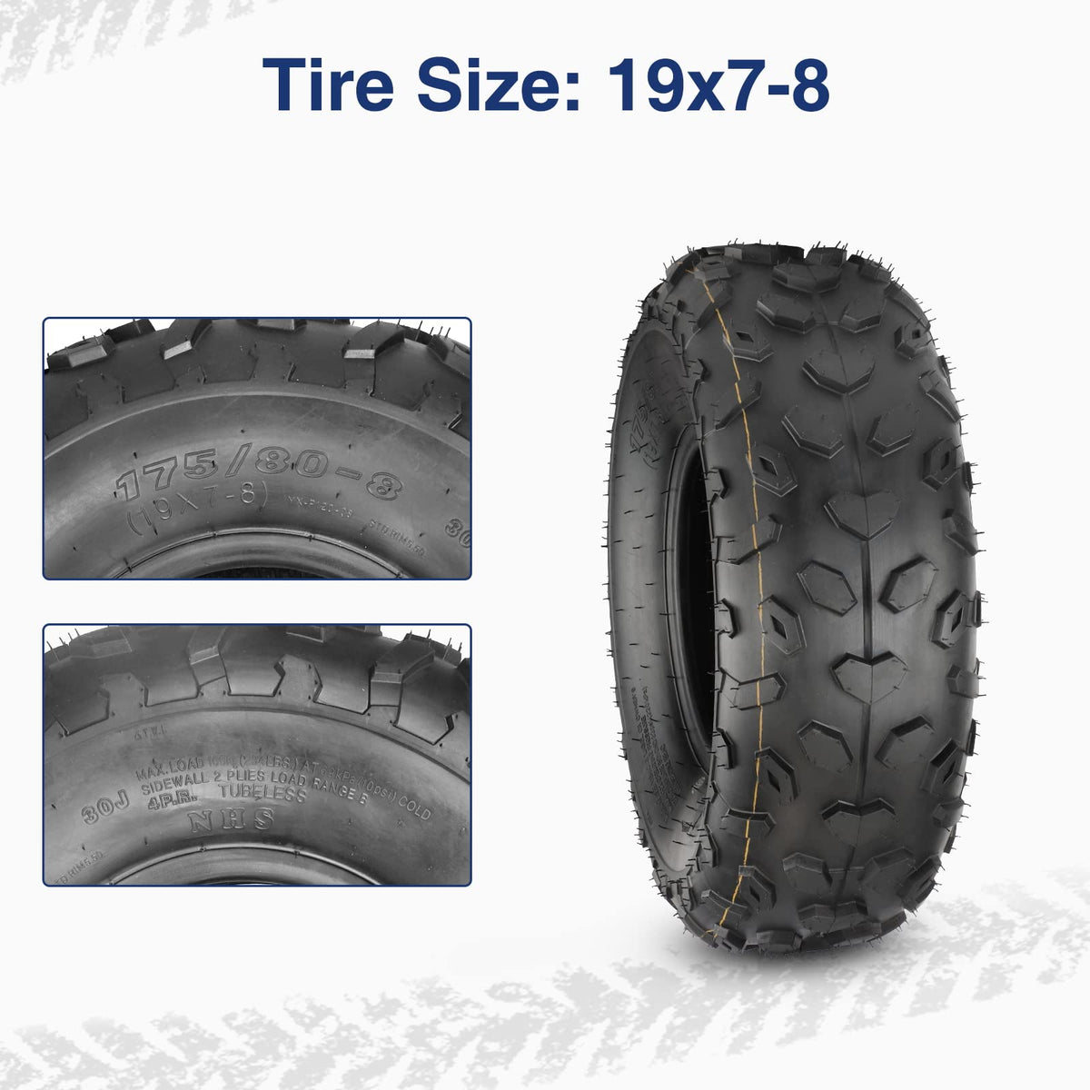 19x7-8 ATV UTV Off-Road Tires Set of 2 W309