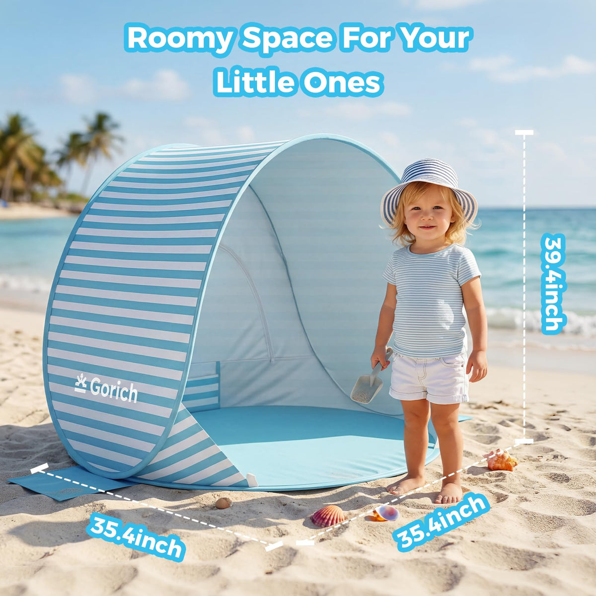 Pop Up Baby Beach Tent with UPF50+ UV Protection N47772