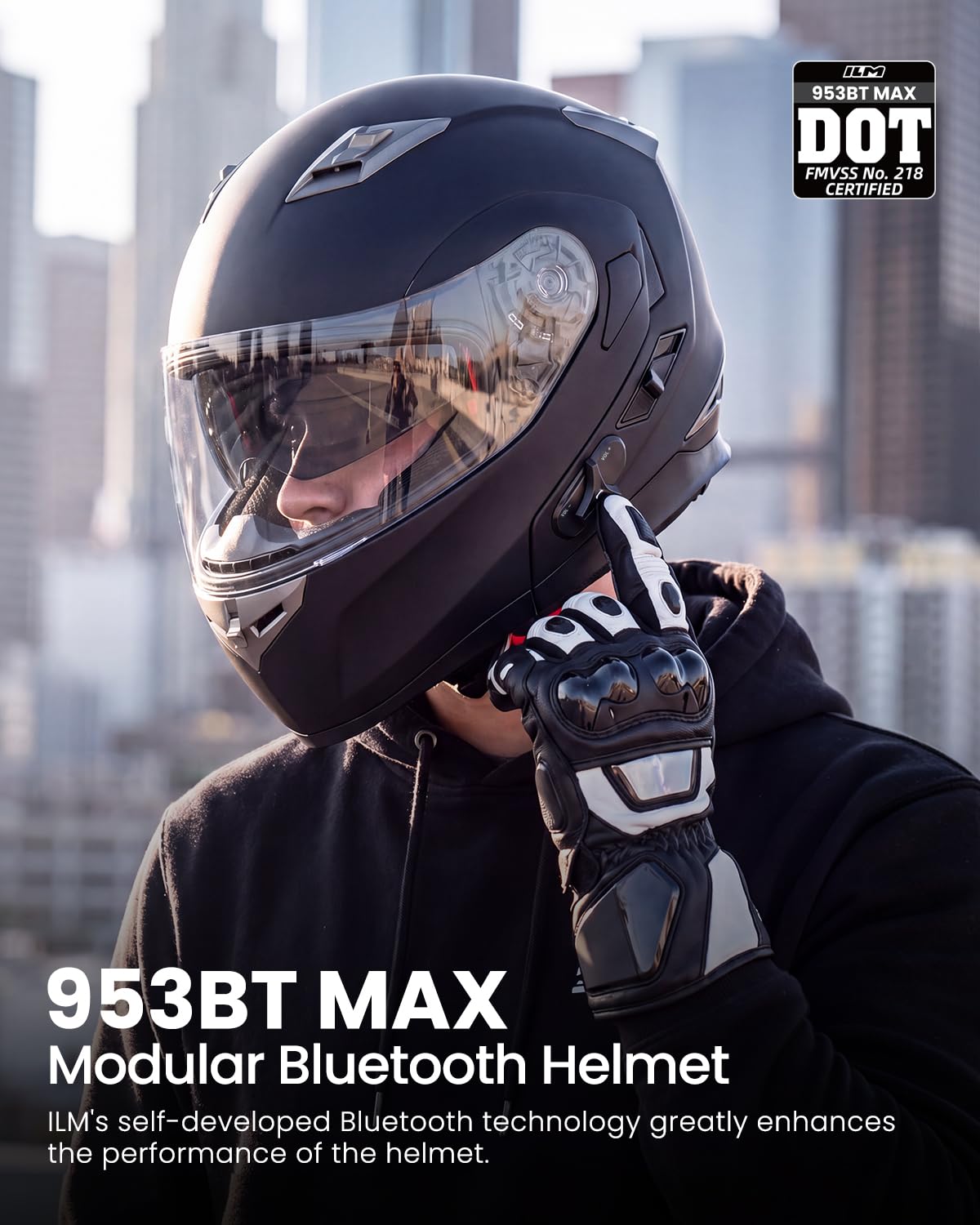 Bluetooth Integrated Modular Motorcycle Helmet L6460