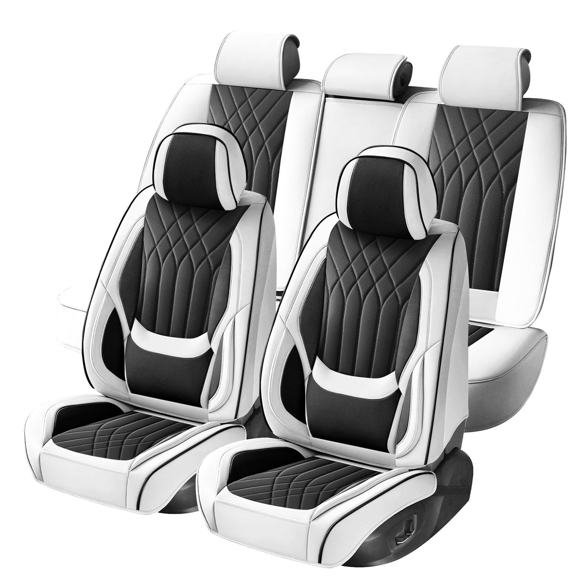 Black White Car Seat Covers Full Set P645382