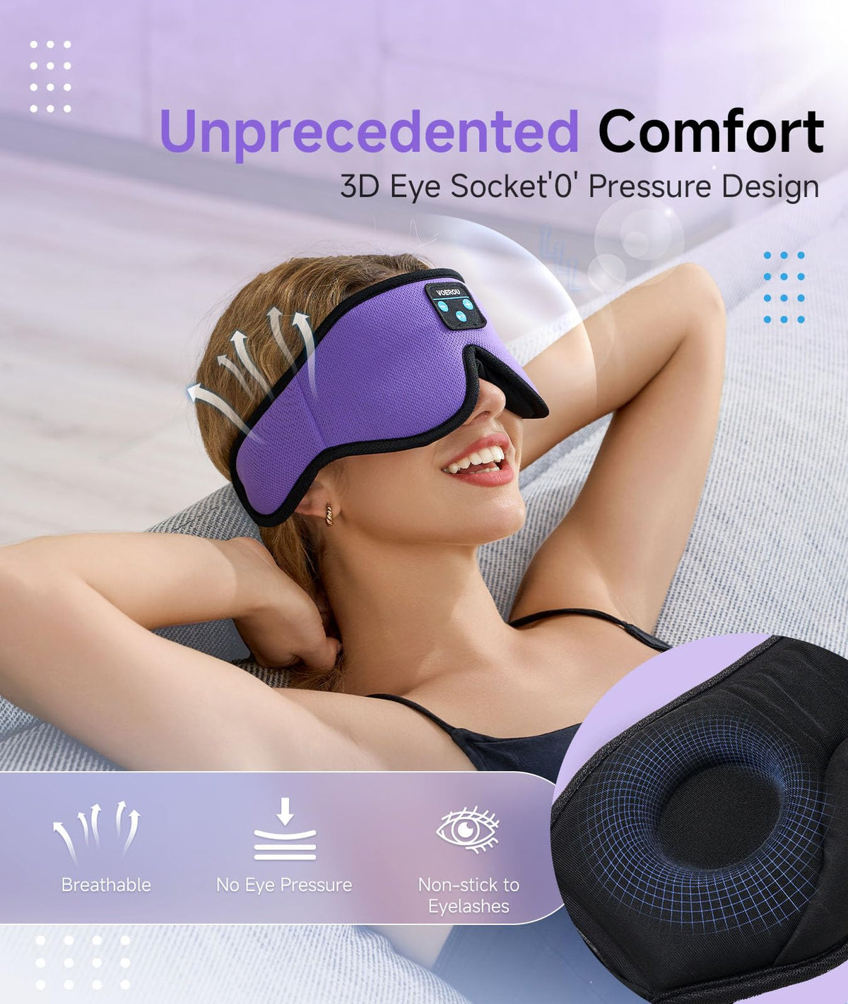 Bluetooth 3D Sleep Mask with Headphones U900
