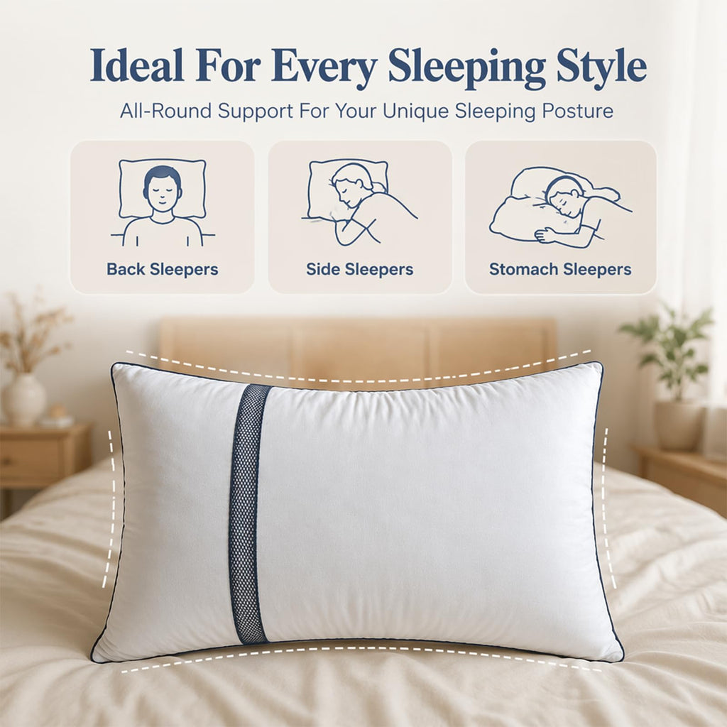 King Size Set of 2 Down Alternative Bed Pillows D340