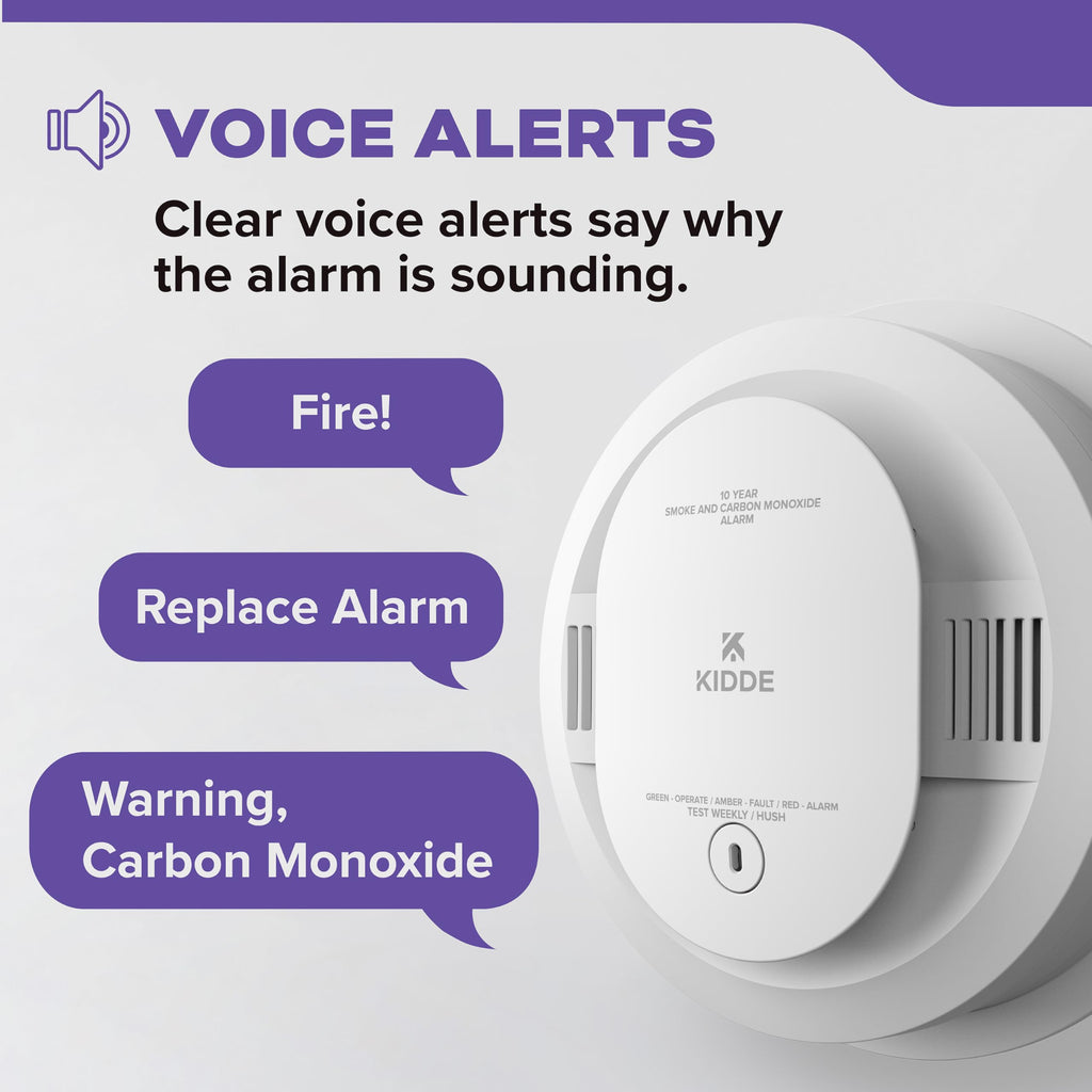 Hardwired Smoke & Carbon Monoxide Detector, 10-Year Battery Backup, 4 Pack R478
