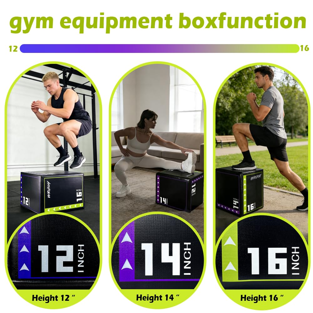 3-in-1 Non Slip Foam Plyometric Jump Box Y877