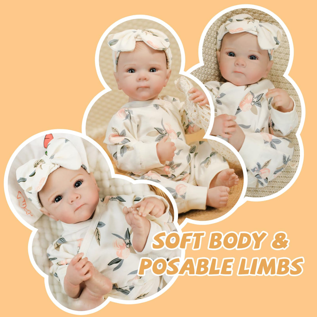 20 Inch Soft Vinyl Poseable Reborn Baby Dolls N3958