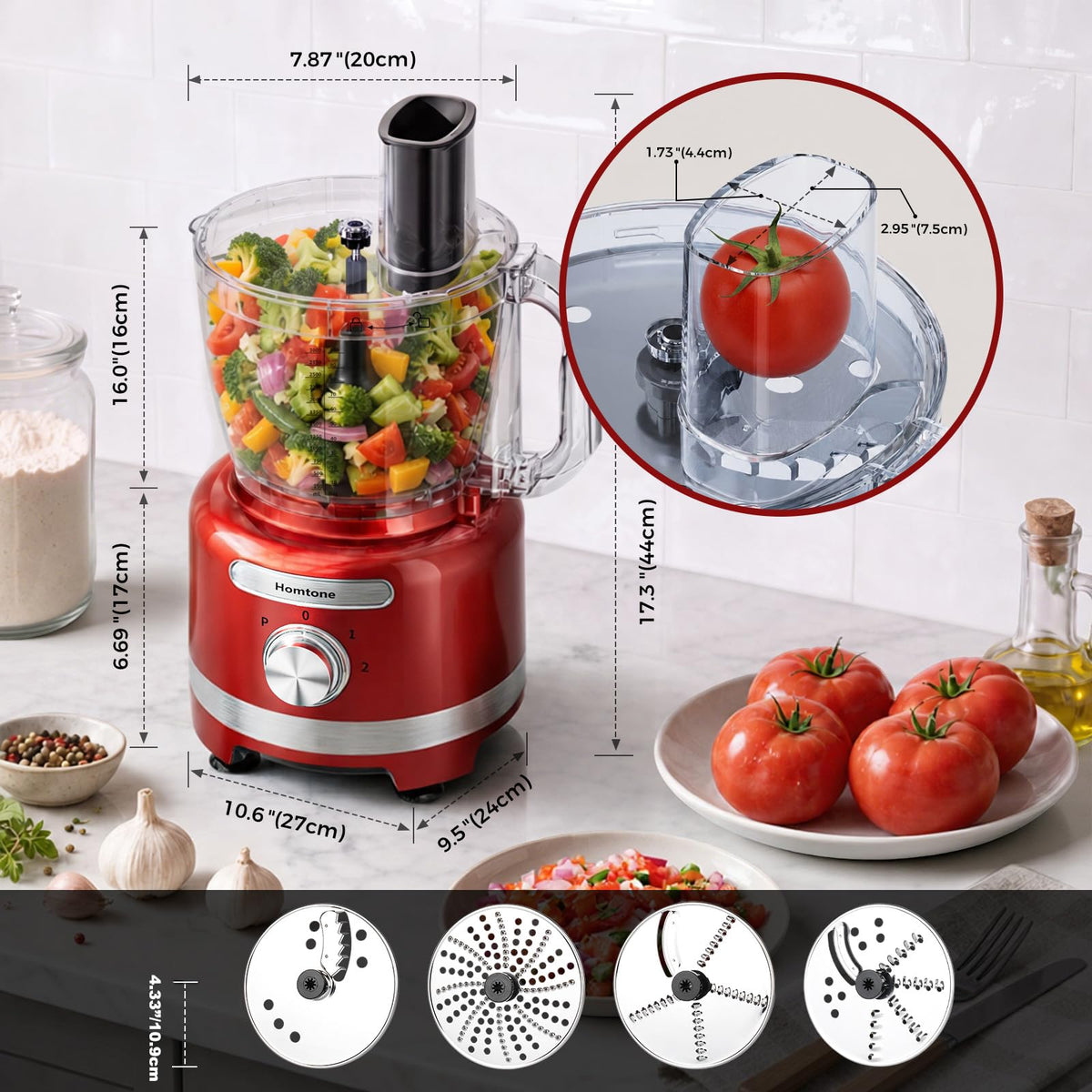 16 Cup Red Food Processor B331