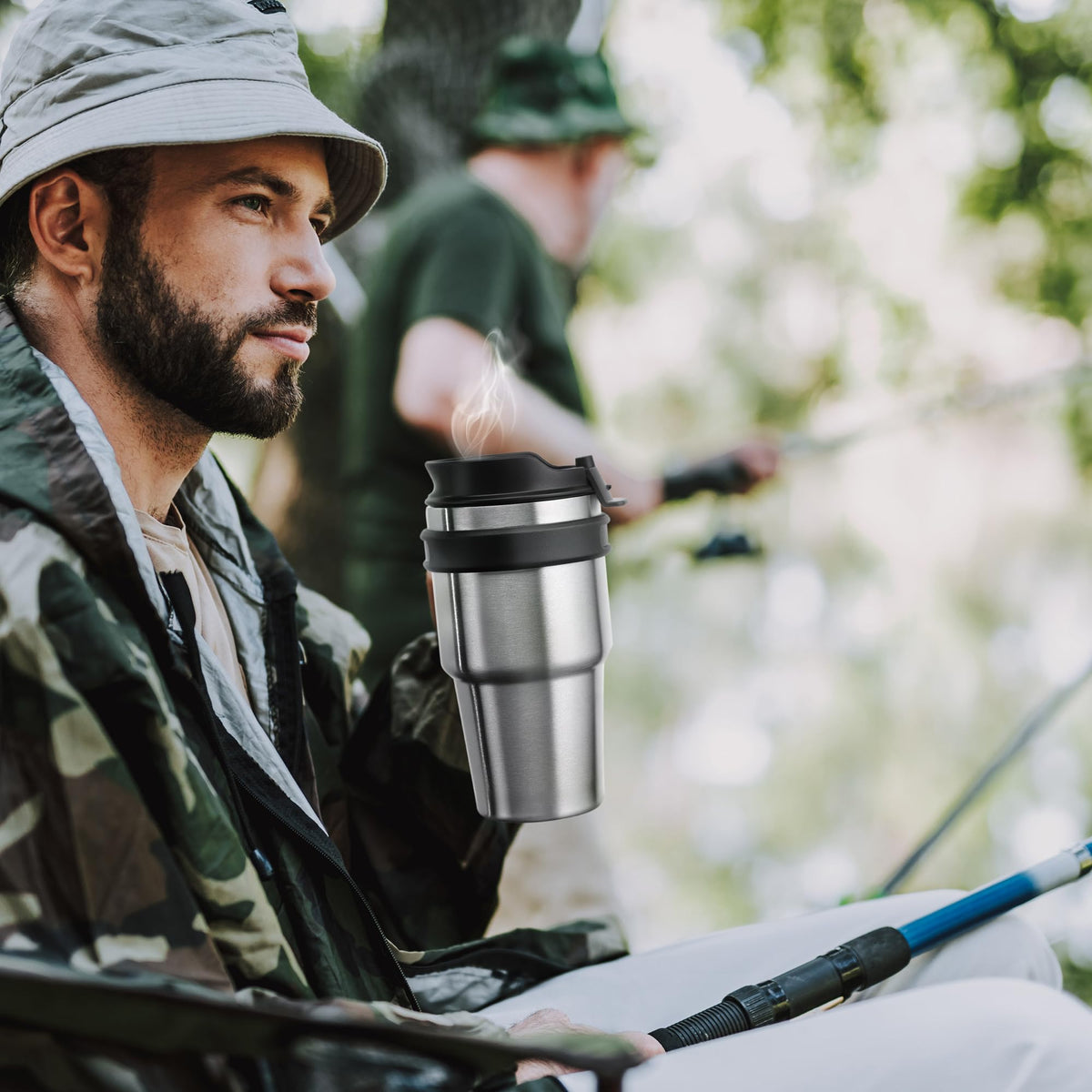 20 oz Insulated Travel Coffee Mug Tumbler with Handle and Straw I517267