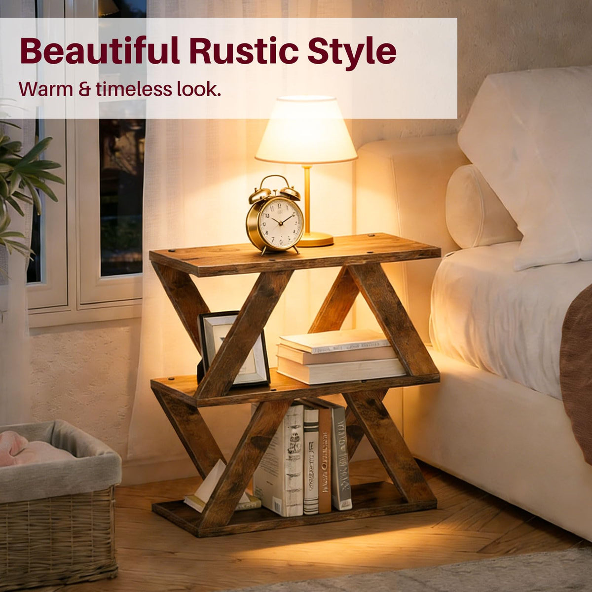 3 Tier Side Table with Storage Shelves C700