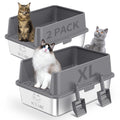 Stainless Steel Cat Litter Box with High Sides Lid P741493