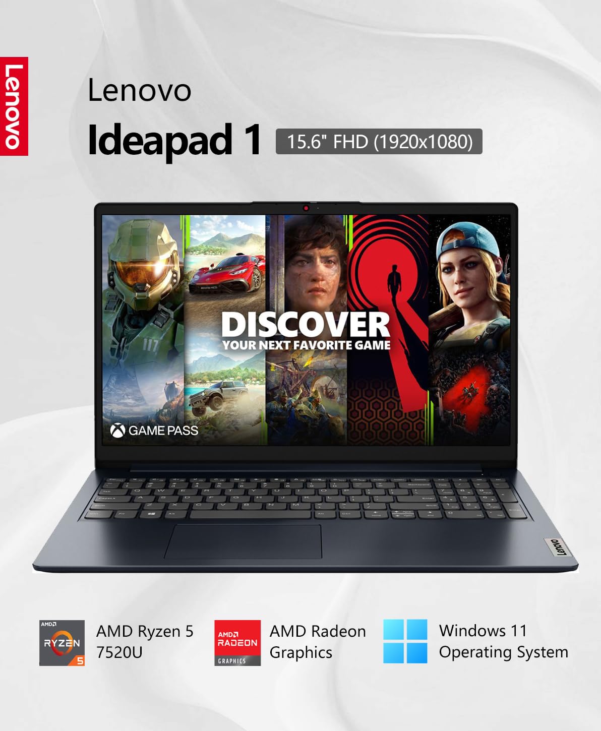 15.6" FHD Touch Laptop Ryzen 5 8GB RAM 512GB Storage Abyss Blue W153894