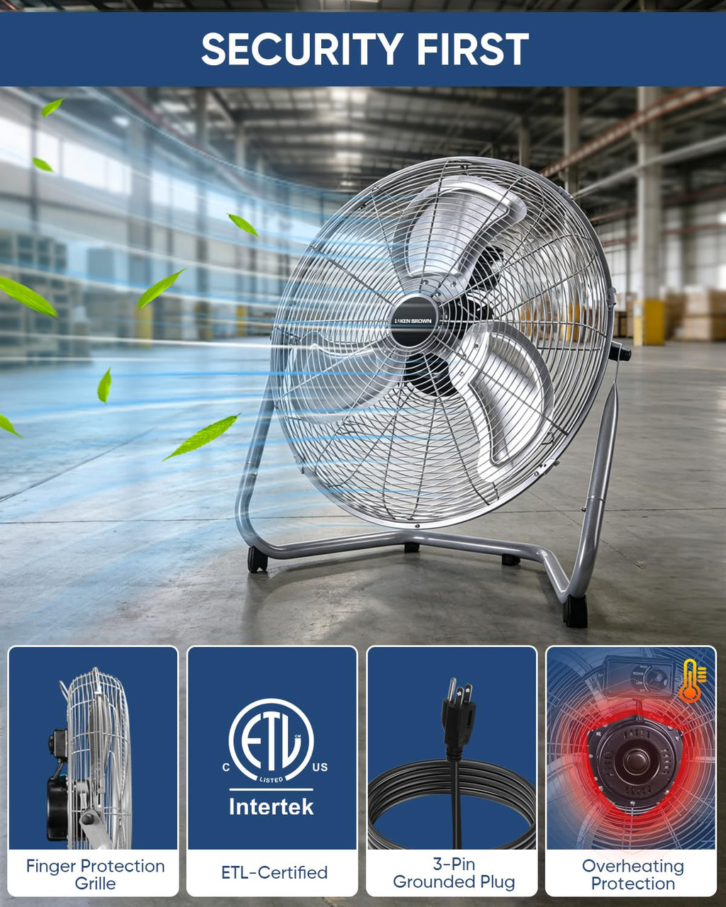20 Inch 3 Speed Metal Industrial Fan W258231