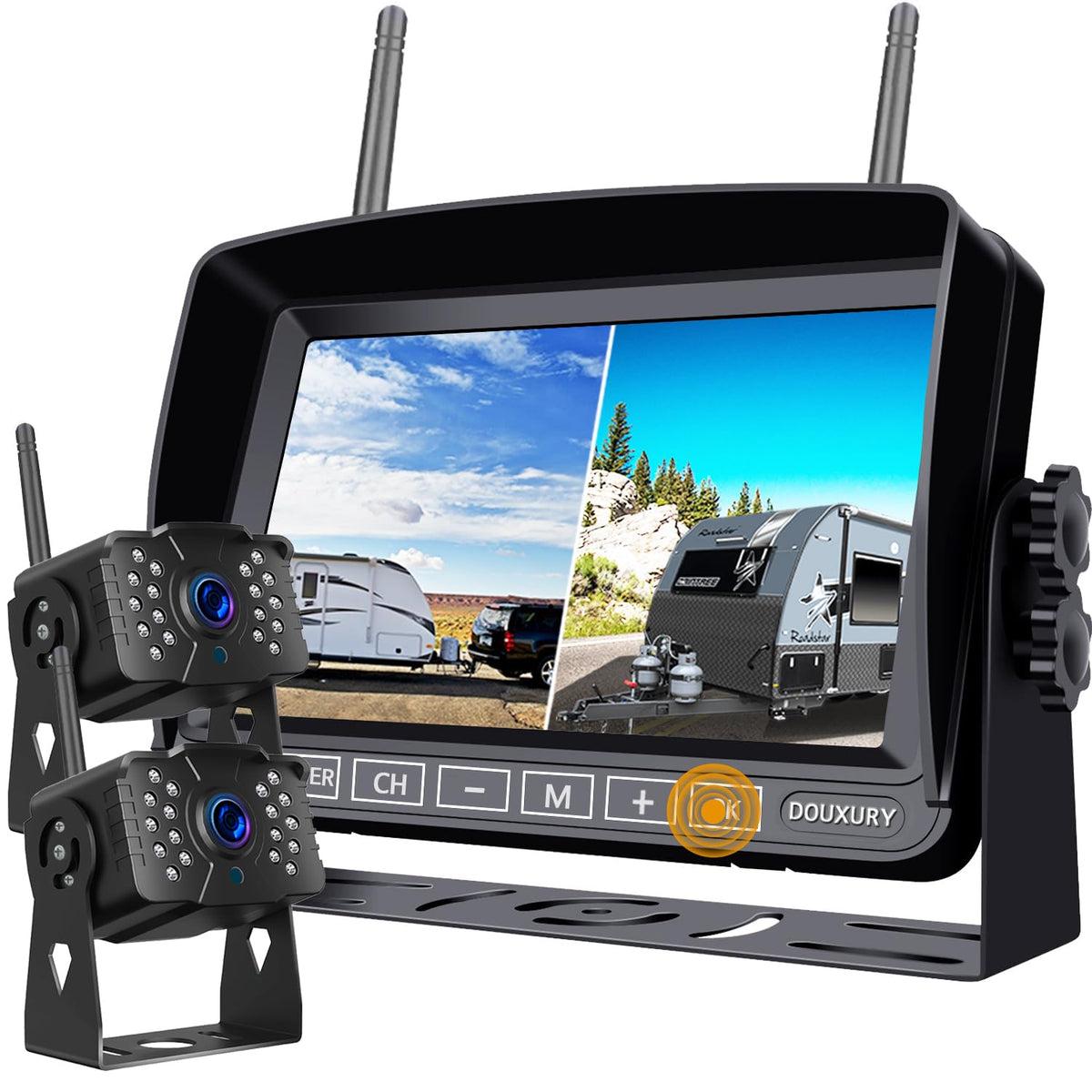1080P Wireless Backup Camera System with 7'' Monitor IP69K Waterproof Y578