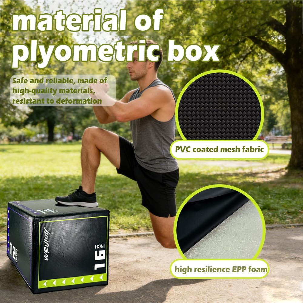 3-in-1 Non Slip Foam Plyometric Jump Box Y877